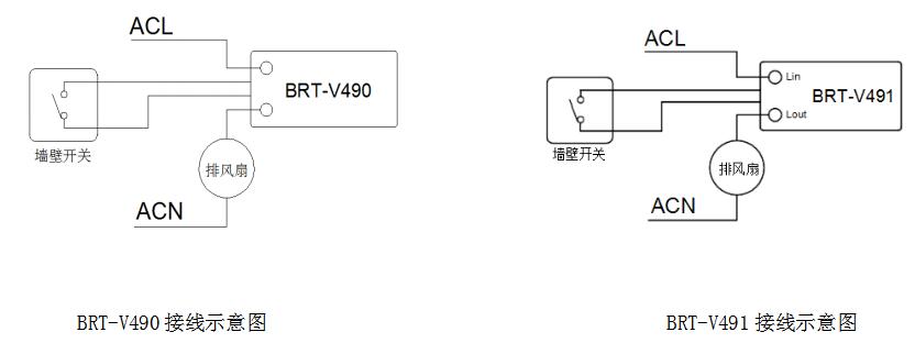 BRT-V490/491 单火线内置式延时开关 产品详情图